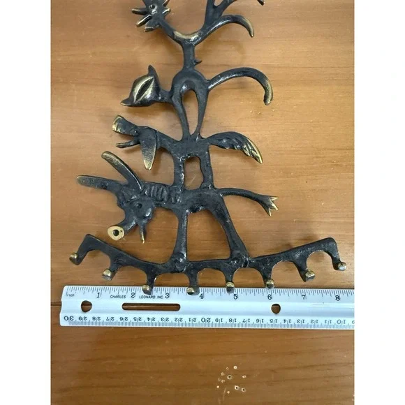 Vintage MCM Walter Bosse Ebonized Brass Key Holder Bremen‎ Town Musicians